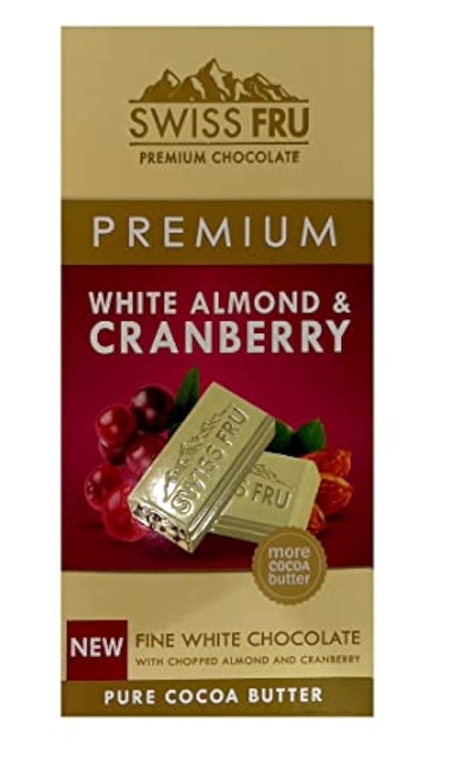 SWISS FRU PREMIUM WHITE ALMOND & CRANBERRY 80 G