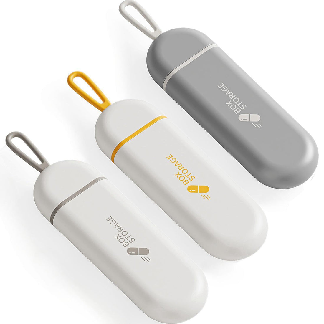 Portable Pill Organizer, 3 Packs Small Pill Case, 3 Compartments Portable Pill Case, Travel Moisture Proof Pill Box, travel pill case for Tablets Vitamins Cod Liver Oil Supplements, Medication
