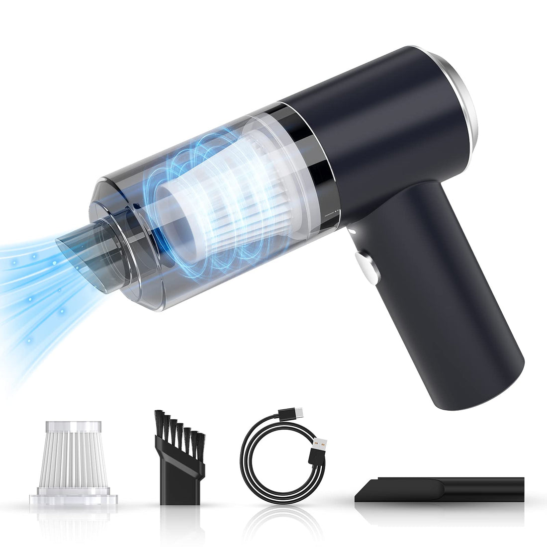 Generic Xuptor Portable Car Vacuum Cleaner High Power 120W/9000Pa Cordless Mini Handheld Vacuum Cleaner Auto Accessories Kit for Detailing and Cleaning Car Interior Black