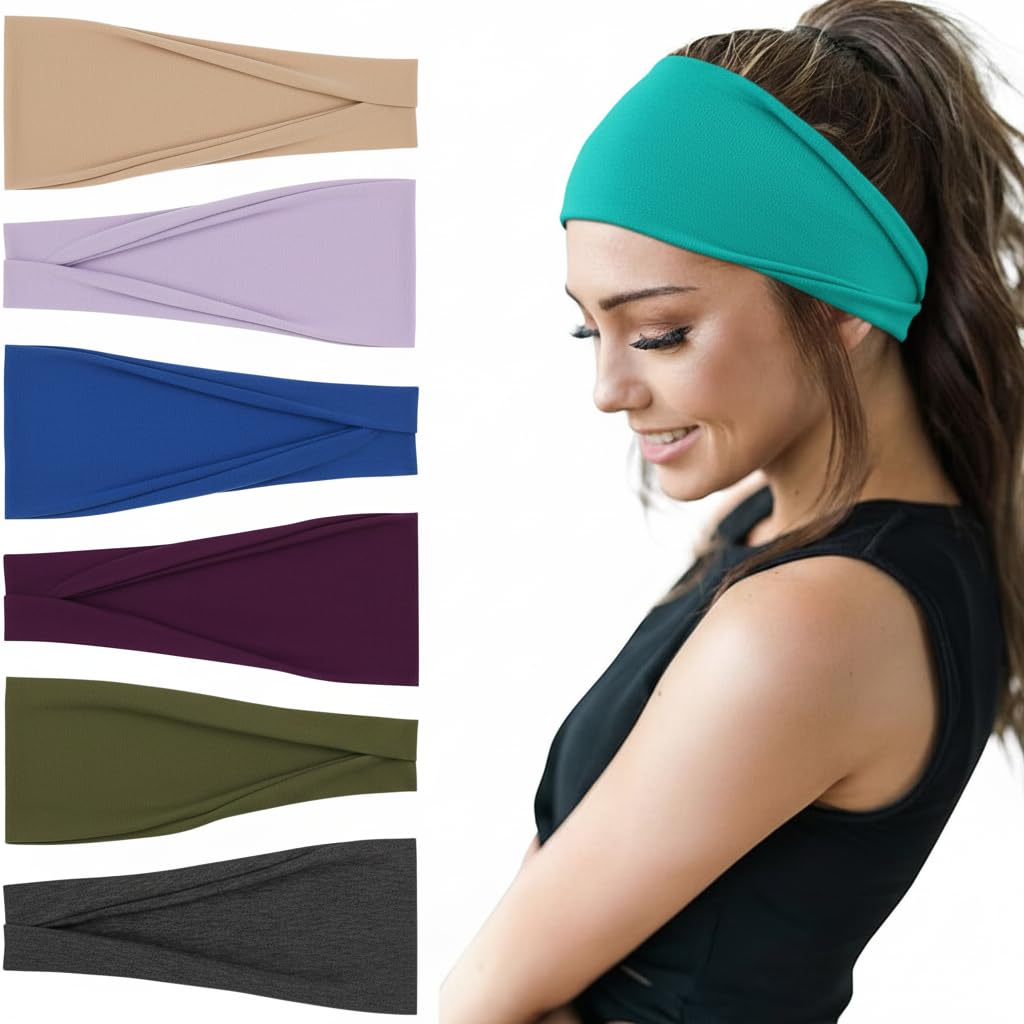 Elastic Hair Band, Comfortable Stretch Headband for Yoga, Sports, Workout, Soft Stretchable Material, Lightweight Breathable