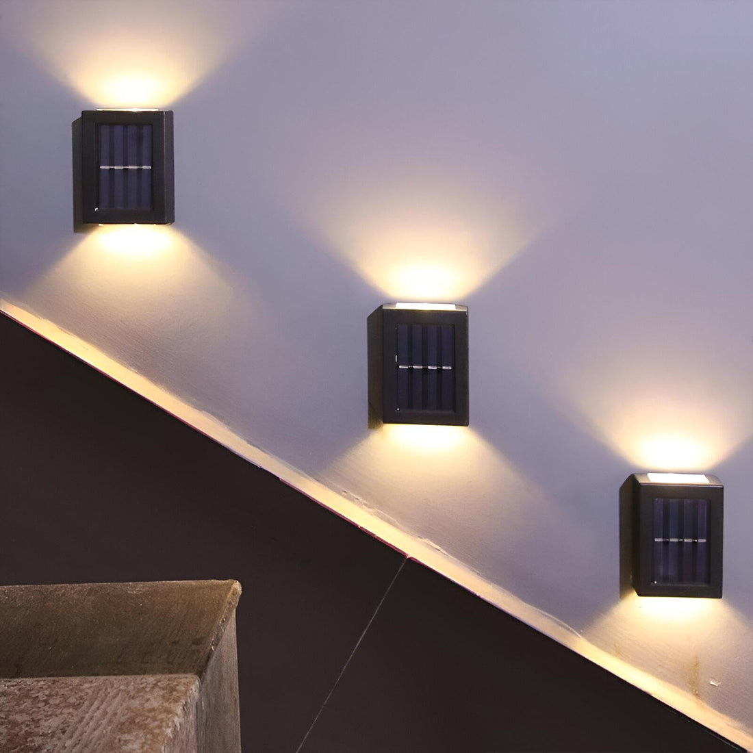 LED Fixture - Eco-Friendly Solar Wall Light with Mounting Options for Elegant Outdoor Decoration on Gardens and Fences