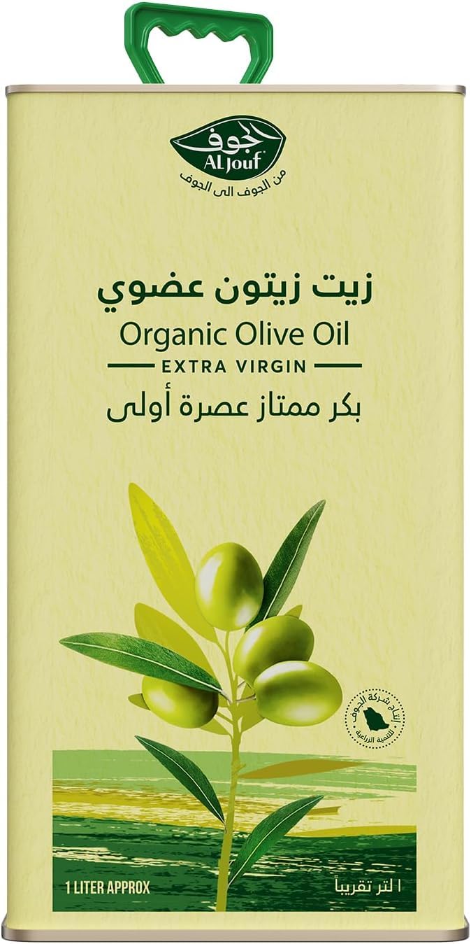 Aljouf Organic Extra Virgin Olive Oil, 1 Liter | زيت زيتون الجوف السعودي أكسترا فيرجن