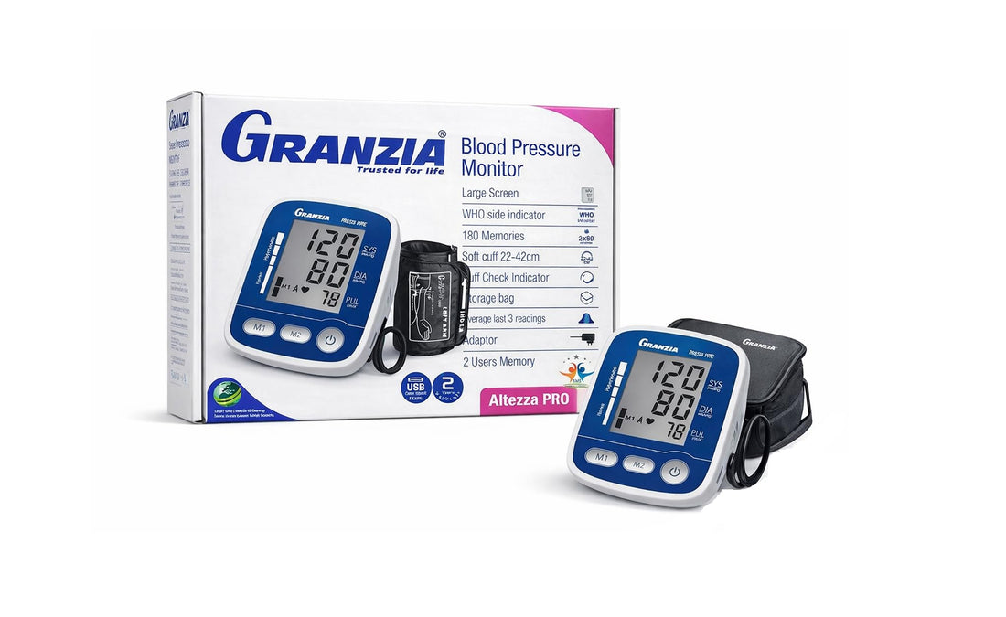 Aiteza PRO Blood Pressure Monitor, Large Screen with WHO Indicator, 180 Memories, 22-42cm Soft Cuff, Cuff Check Indicator, Storage Bag, USB Adapter, 2 Users Memory