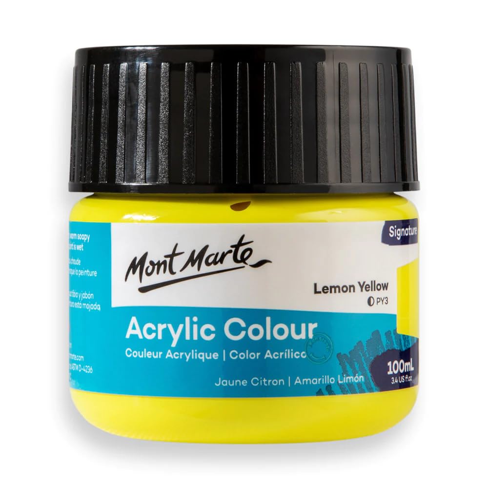 Monte Marte MSCH1002 Acrylic Colour Paint 100 ml, Lemon Yellow