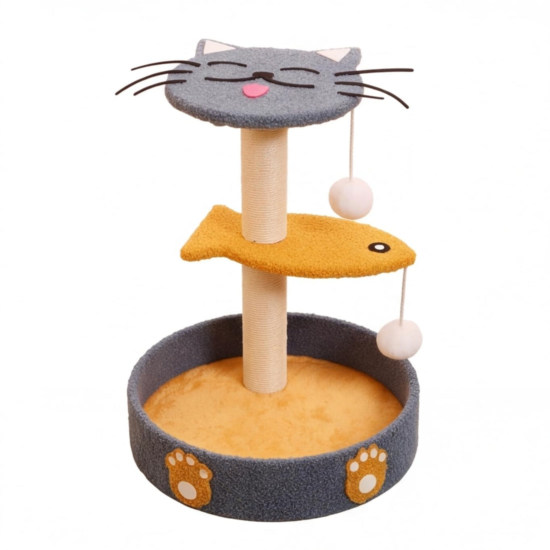 PANDZA Small Cat Tree,Cat Tower Condo,Plush Condo with Scratching Post,Perch,19CM