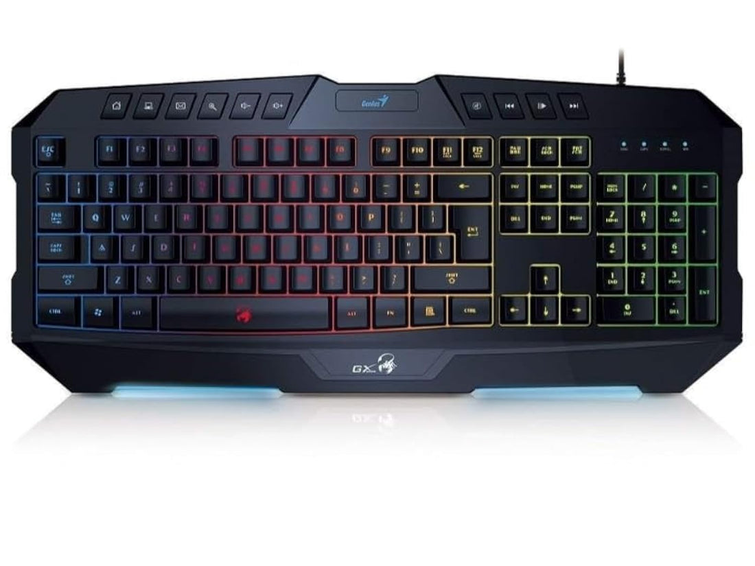 Genius Scorpion K20 RGB Gaming Keyboard - Customizable Backlit Keys, Multimedia Controls, Spill-Resistant Design