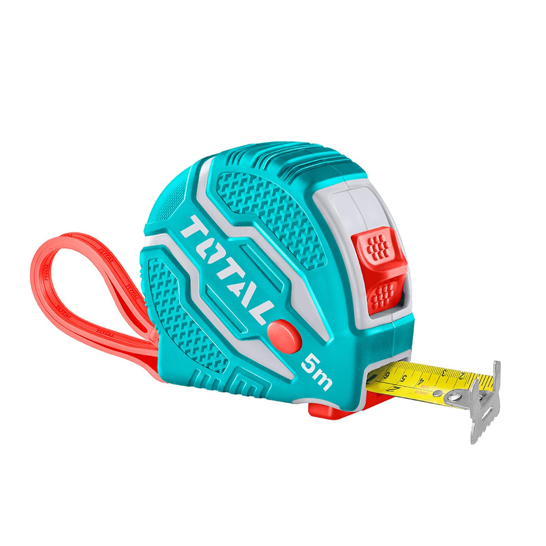 Total tmt126051 steel measuring tape with high performance - teal white