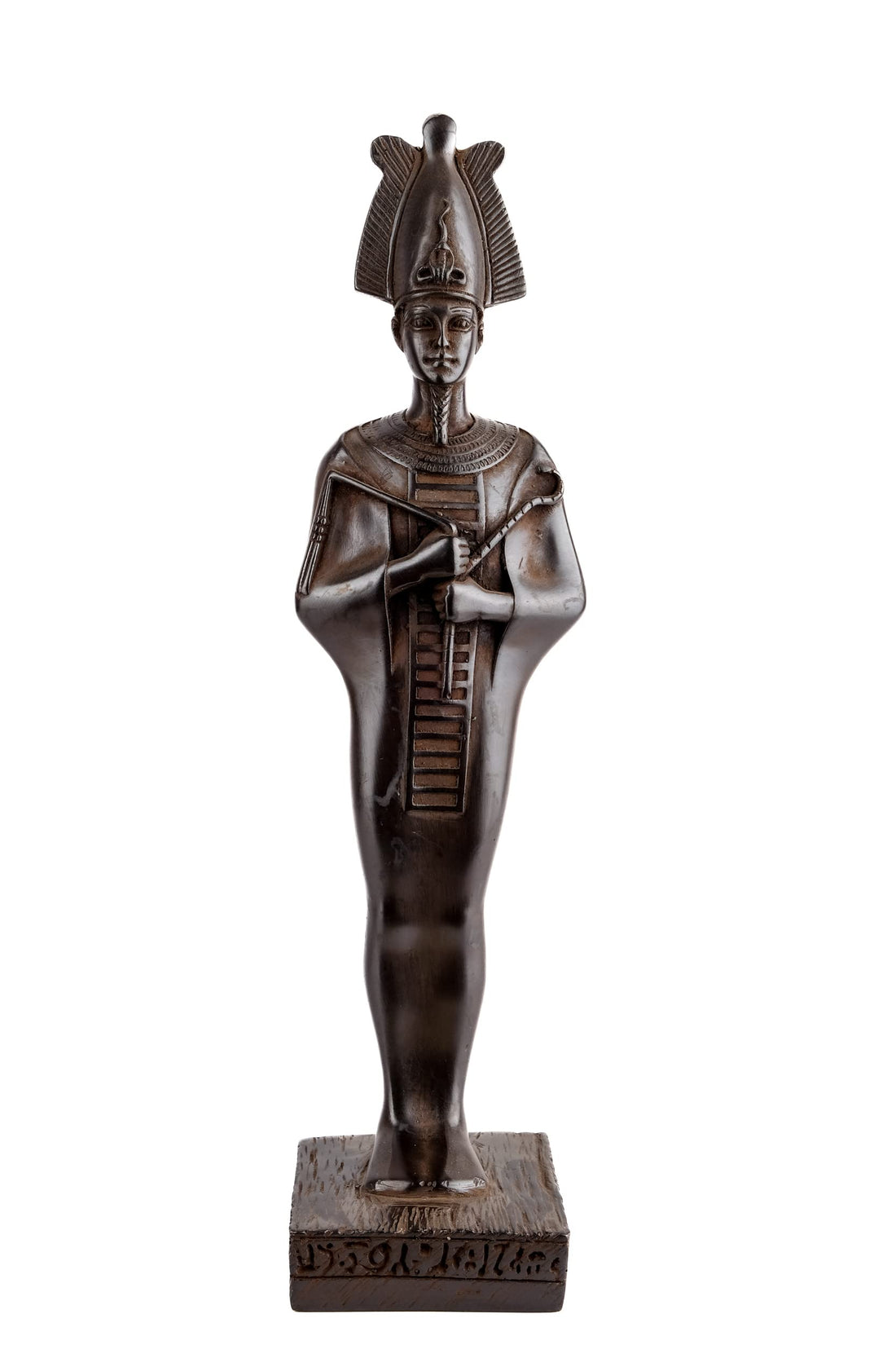 Statue god Osiris lord of the dead made in Egypt. The first one associated with a mummy wrap.