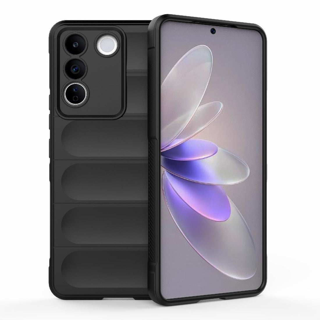 compatible with Vivo V27 E 5G global Magic Shield TPU + Silicone Shockproof Phone Case For Vivo V27 E 5g (Black)