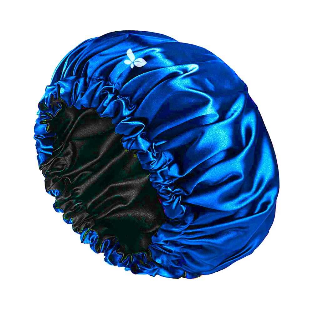 Bless blue satin bonnet