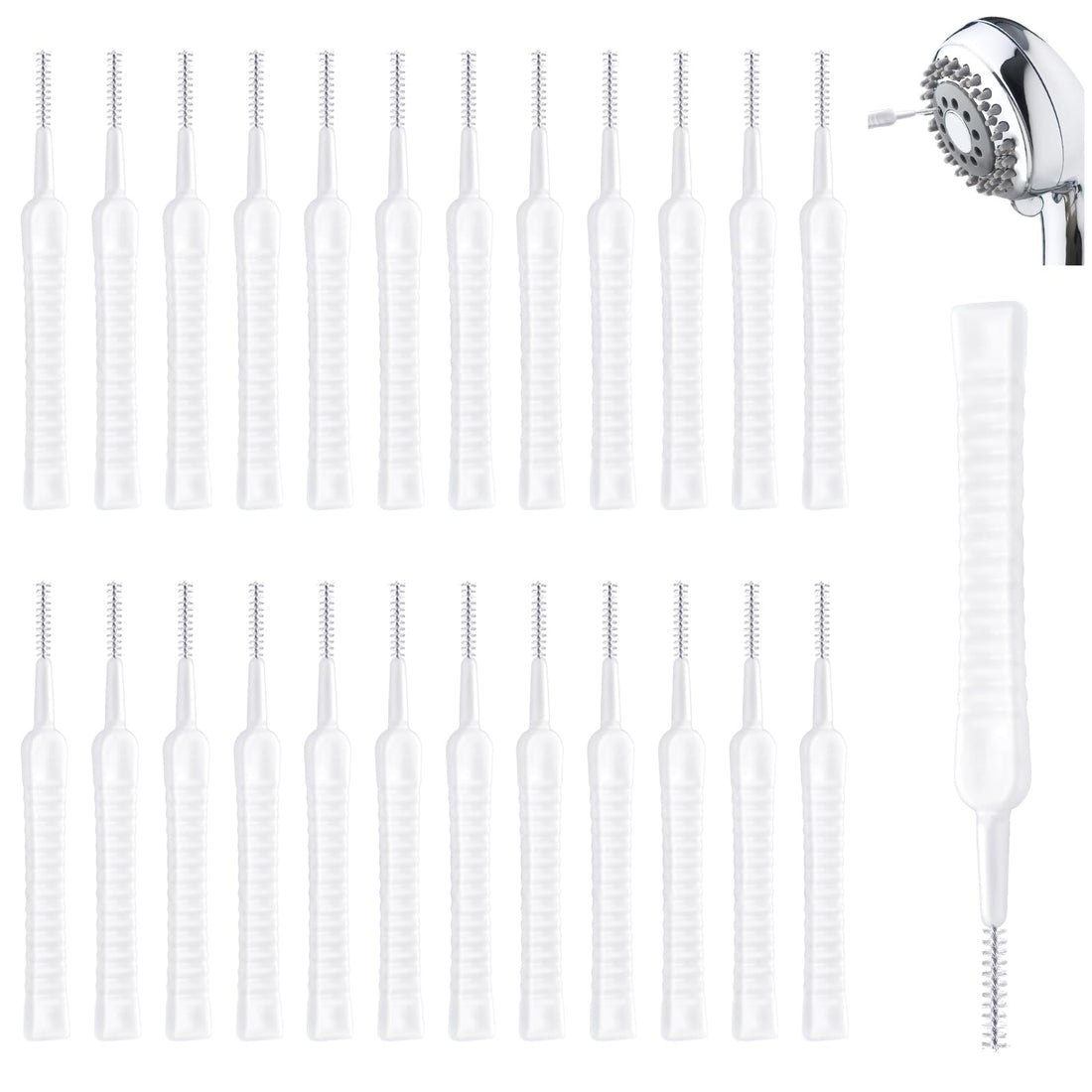 Patelai 60 Pieces Mini Shower Head Cleaning Brush Anti-Clogging Nylon Cleaning Brush Hole Cleaning Brush for Shower for Window Slot, Phone, Keyboard, Car Vent, Straw