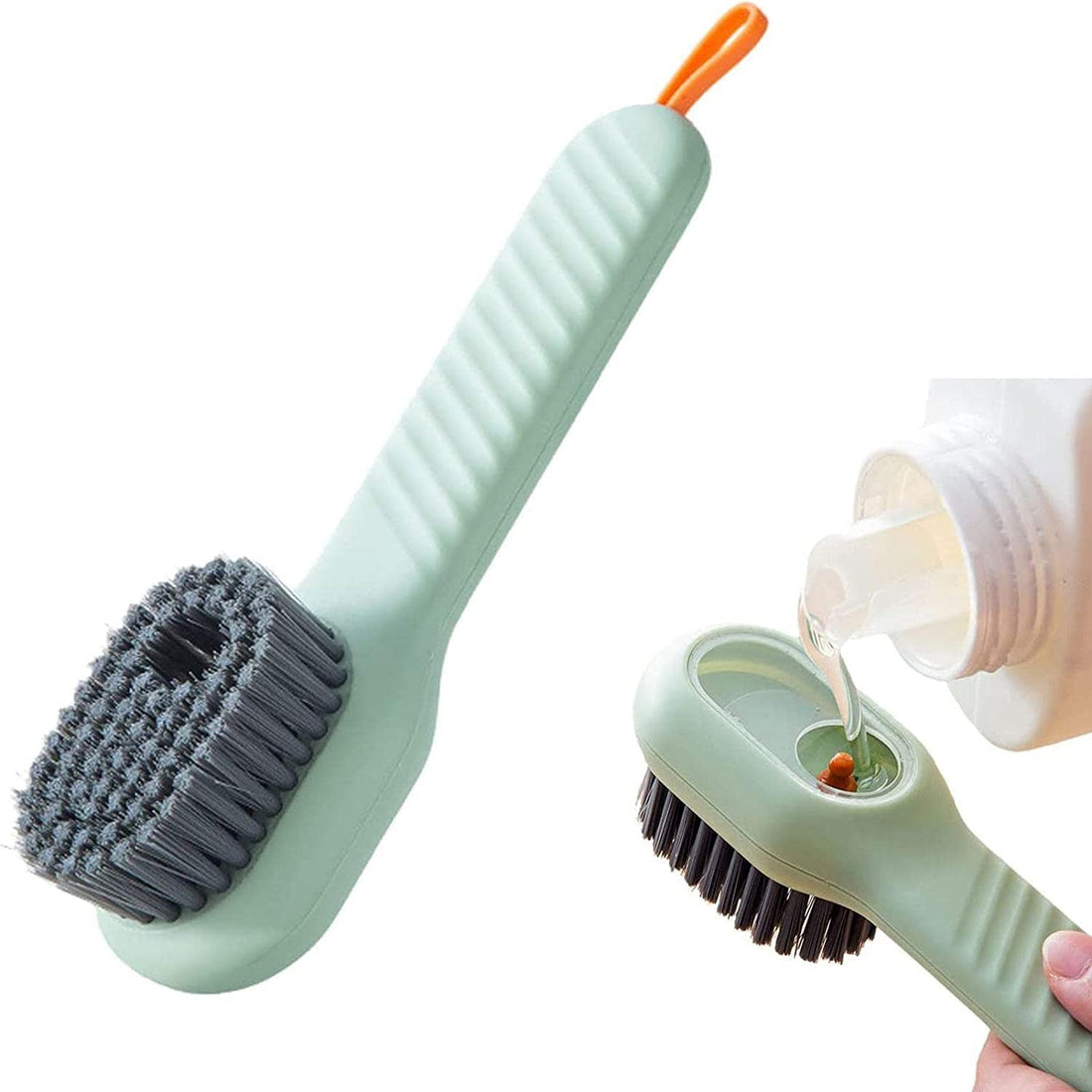 Rovyfota shoe brush shoe cleaning brush cleaning brush with soap dispenser for bathroom, kitchen, soft laundry clothes and shoes scrubbing brush