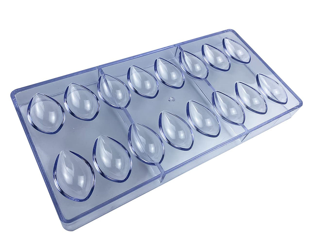 Polycarbonate Chocolate Mold for Pralines, Truffles, Sweets, Candies, Bonbons Jelly Candy Making Mold. 21-Piece Tray Food Safe, BPA-Free (Drop)