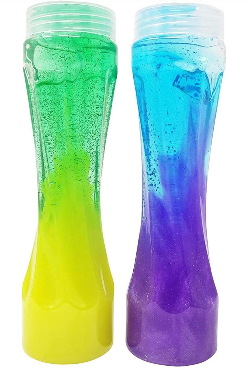 Clear Glitter Slime Kit, 2 Pack, Flexible Glitter Slime with Attractive Colors Random Color