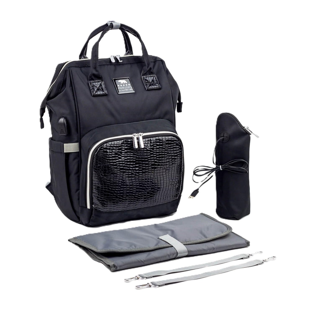 LUCID Mummy Bag, Waterproof Genuine Leather, Replacement Mat, Thermal Bottle Case and Heating Connector, Black