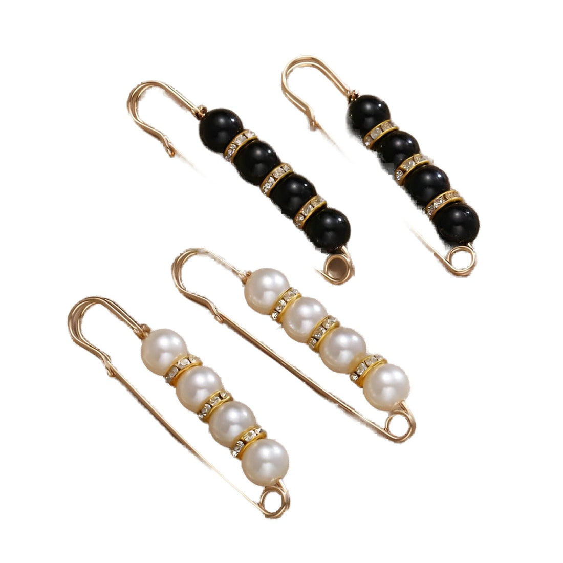 Charm - Beautifully crafted safety brooch decorated with pearls and shimmering rhinestones, an accessory for women’s outfits, scarves, and sweaters that upgrades elegance effortlessly