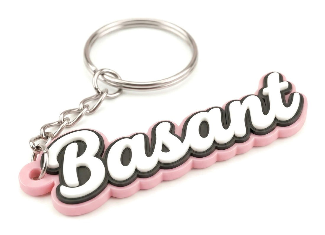 Basant Keychain - Personalized Name Keychain - "Basant" Personalized Gift for Friends, Family, Lovers, Best Friend, Birthday, Anniversary, Graduation, Christmas, Valentine's Day, Keepsake Jewelry