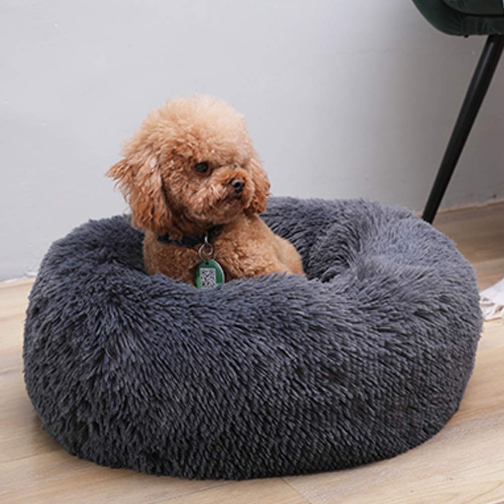 Premium High Sided Dog Donut Bed Washable Kennel Cat Cave Plush Pet Nest Round Warm Soft Pillow Puppy Thick Basket for Winter