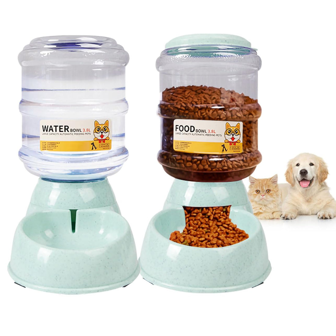 Pet Feeder Automatic Water Fountain Dispenser Waterer 3.5L Self-Dispensing Feeder for Small Large Dog Cat Puppy Kitten