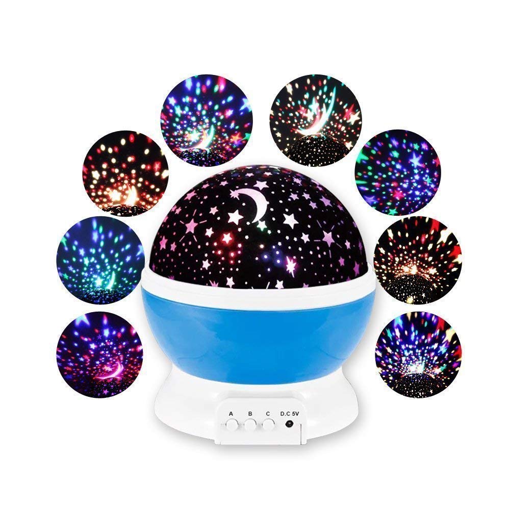 Saiyam Star Master Projector with USB Cable 4 LED Bead 360 Degree Rotating Romantic Room Cosmos Star Projector Night Lamp (Multicolor)
