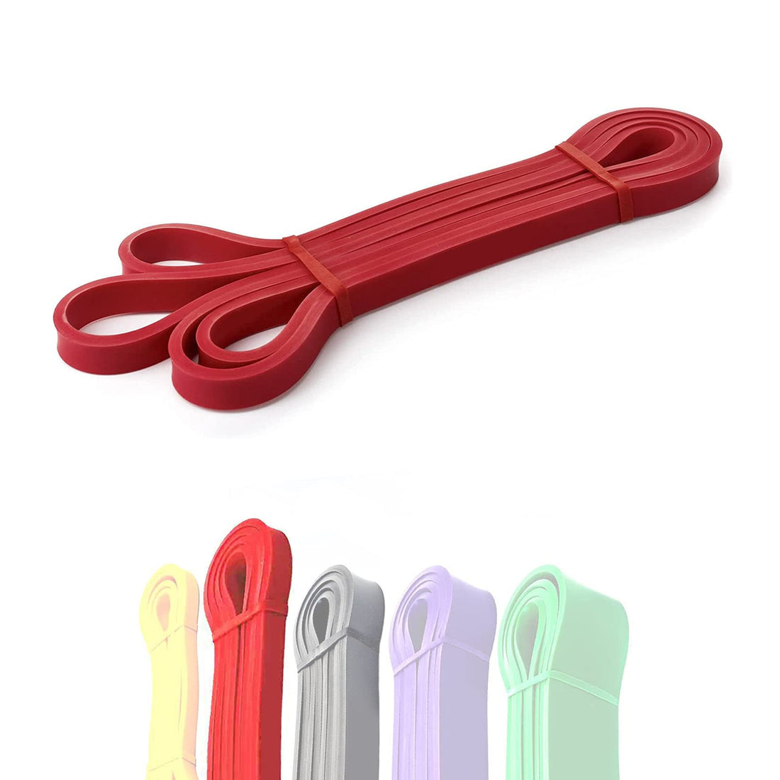 Bonlala Strength Heavy Duty Resistance Stretch Loop Bands for Powerlifting Workout Exercise and Assisted Pull Ups RED