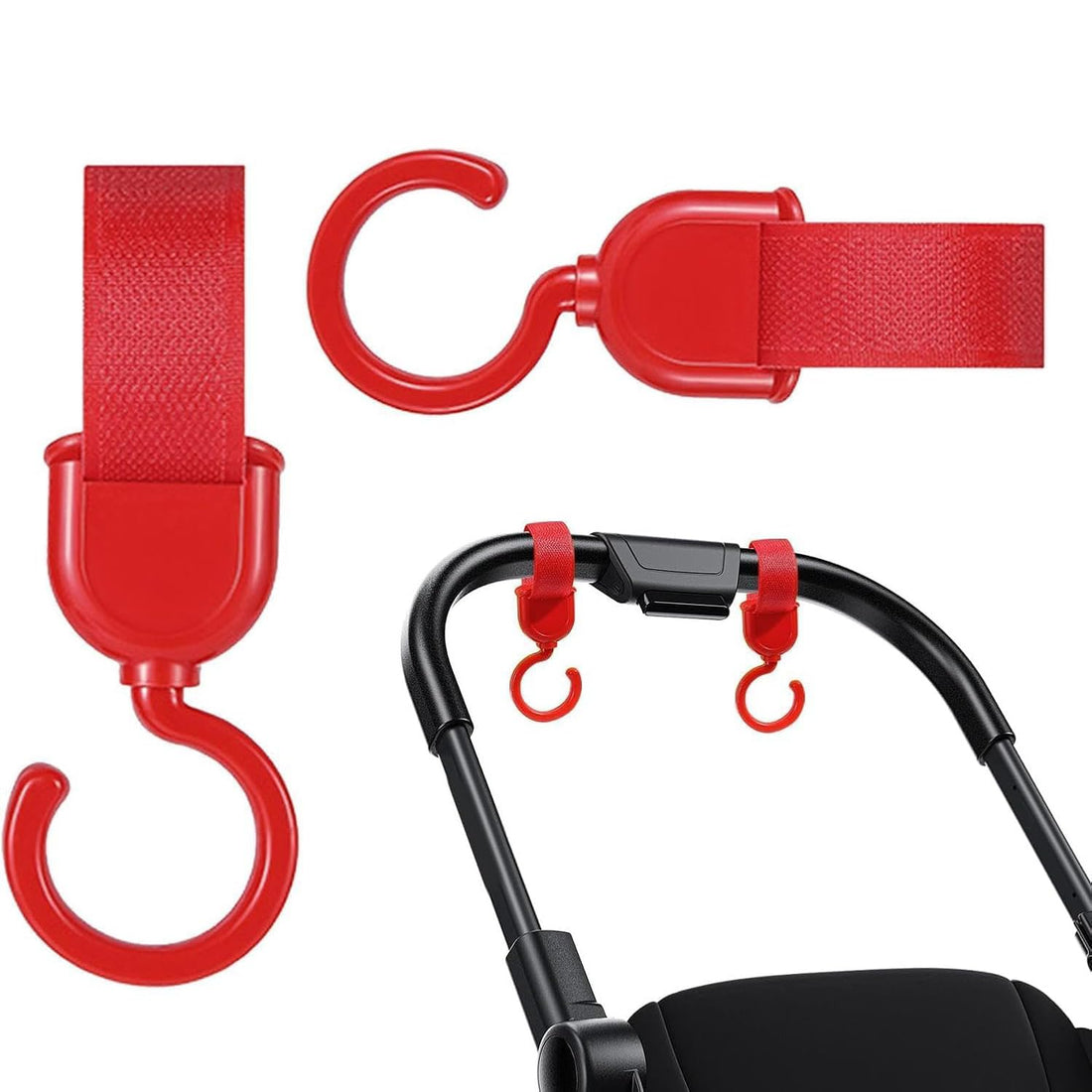 Catch Up Multi-Functional Baby Stroller Hooks for Bags & Essentials – Strong Organizer Clips for Moms, Stylish & Ergonomic Design Fits Strollers, Cars, Wheelchairs, and Shopping Carts