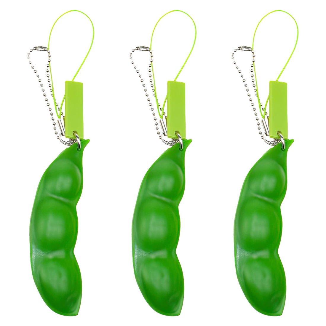 Squeeze Beans Keychain, 3pcs Fidget Toys Bring Fun, Creative Boredom Fidget Keyring, Fidget Keychain for Mobile Phone Chain Bag Charm to Help Relieve Stress Suitable for the Elderly Adults Children