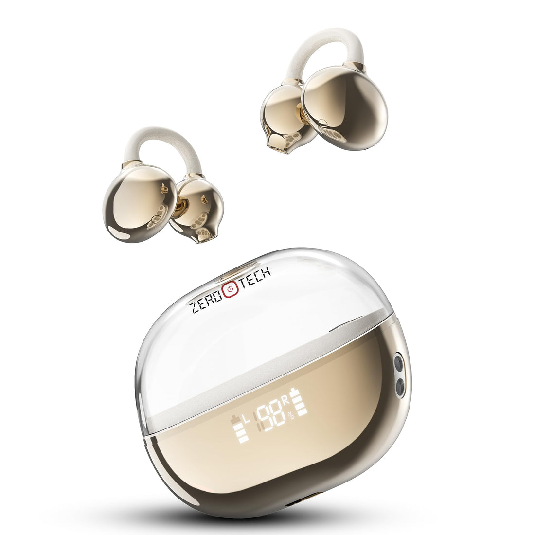 ZEROTECH Wireless Earbuds, Bluetooth 5.4, 20H Battery, IPX4 Waterproof, Dual Mic, ZPCE-C01O (White)