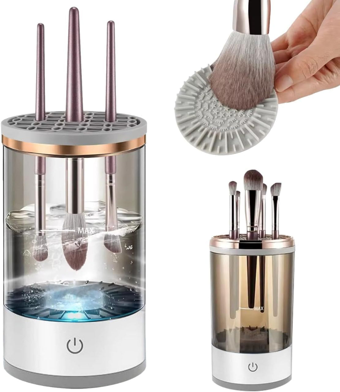Automatic Electric Makeup Brush Cleaner with Silicone Mat for Cleaning Makeup, All Types of Brushes