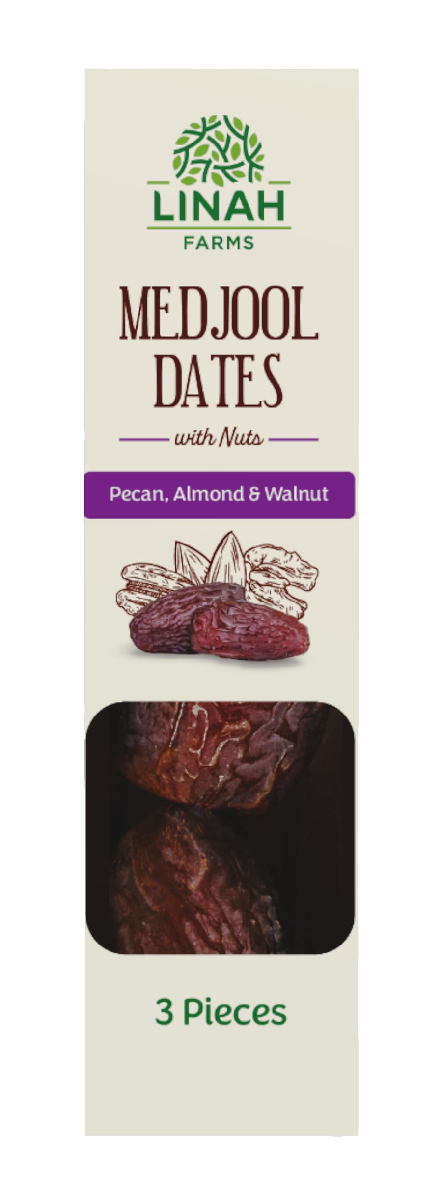 On The Go Medjool Dates with Nuts 3-Piece x 50 g