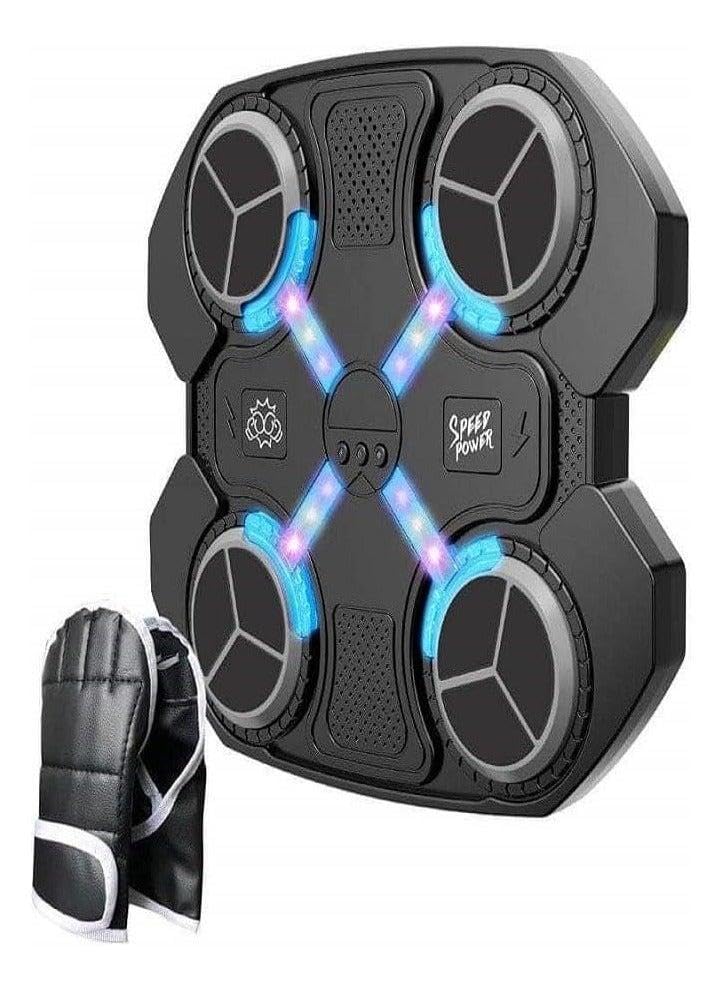 Smart Target - Musical Electronic Boxing Trainer with Bluetooth LED Light Effects and Gloves 27.5x32cm Dimensions