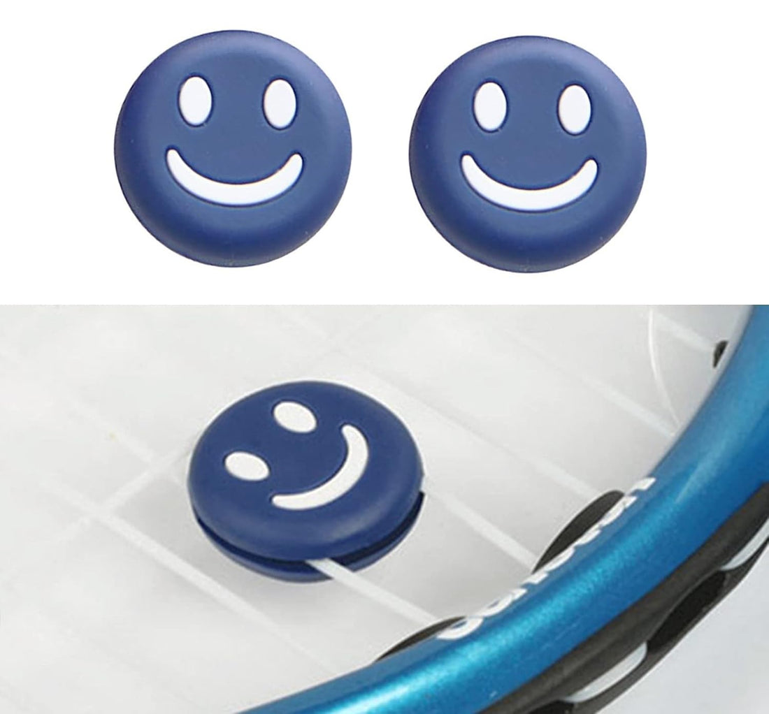 Tennis Trainer Vibration Dampeners Silicone Shock Absorbers for Racket Strings Perfect for Tennis Players, Durable Premium Quality Smiley Face Shape 2pcs