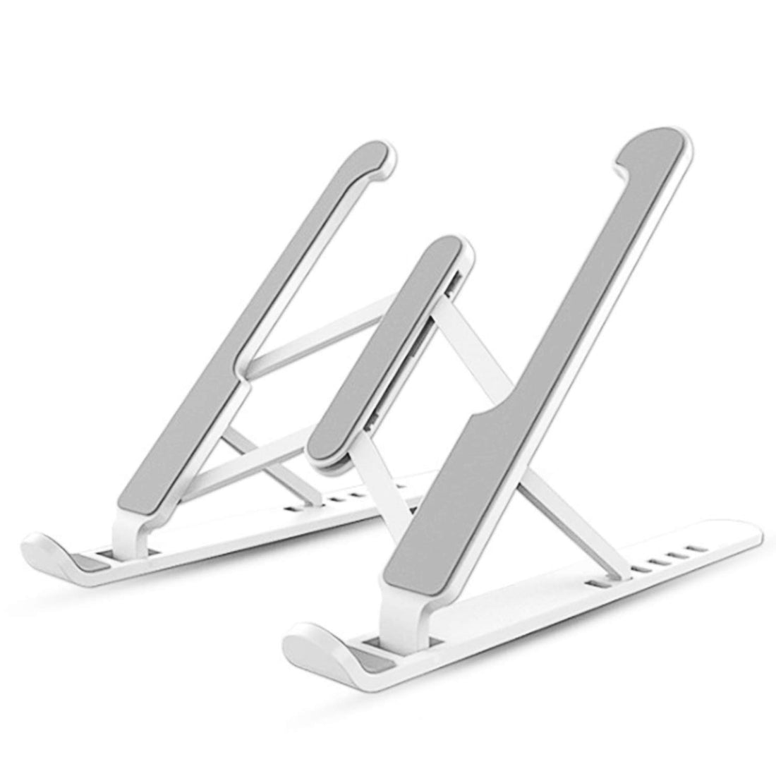 Laptop Stand, Portable Computer Laptop Mount Holder Foldable Desktop Tablet Holder Plastic Adjustable Laptop Riser Stand Compatible with MacBook Air Pro/iPad/Notebook, White
