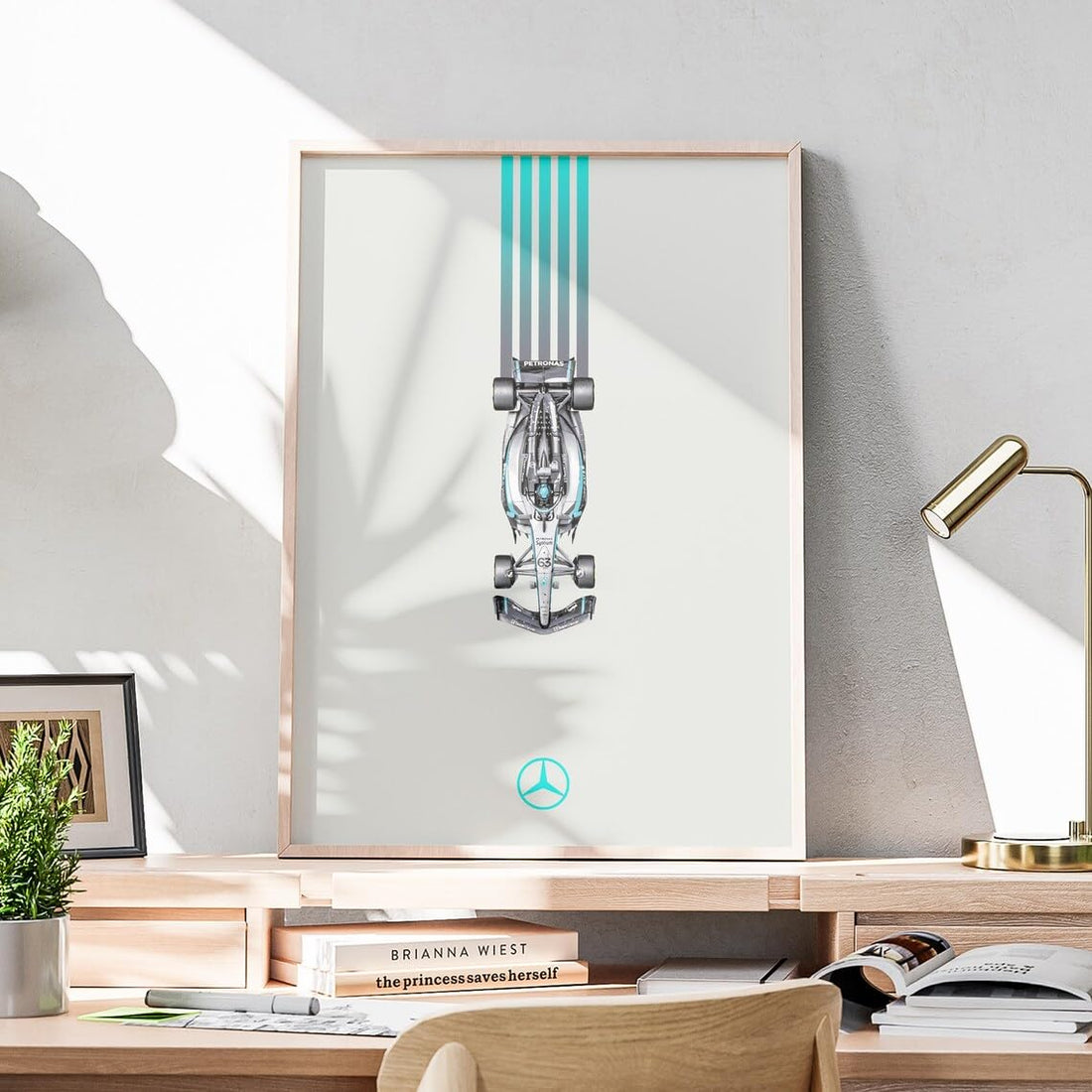 NAIA - Wooden Poster - Cars - Mercedes Minimalist - 30 x 40 cm