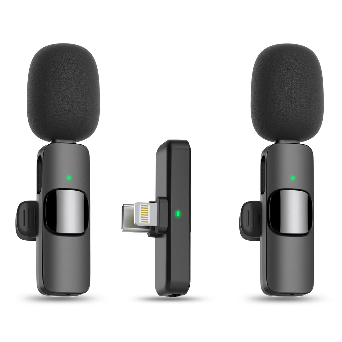 MAYBESTA Wireless Lavalier Microphone for iPhone, iPad, Android - Bluetooth Lapel Phone Mic for Video Recording - Mini Clip on Microphones for YouTube Podcast Interview(Black)