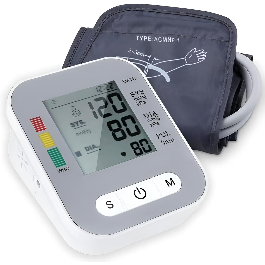 Blood Pressure - Automatic Home Monitor with Heart Rate Tracking, Voice Broadcast, Adjustable White Cuff for Fast Accurate Daily Health Readings and Comfortable Easy Use