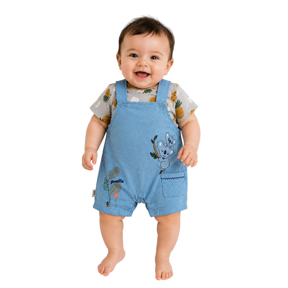 Baby Shoora 2 Pieces Newborn Cotton and Polyester Bodysuits Short Printed Koala 3-18 Months
