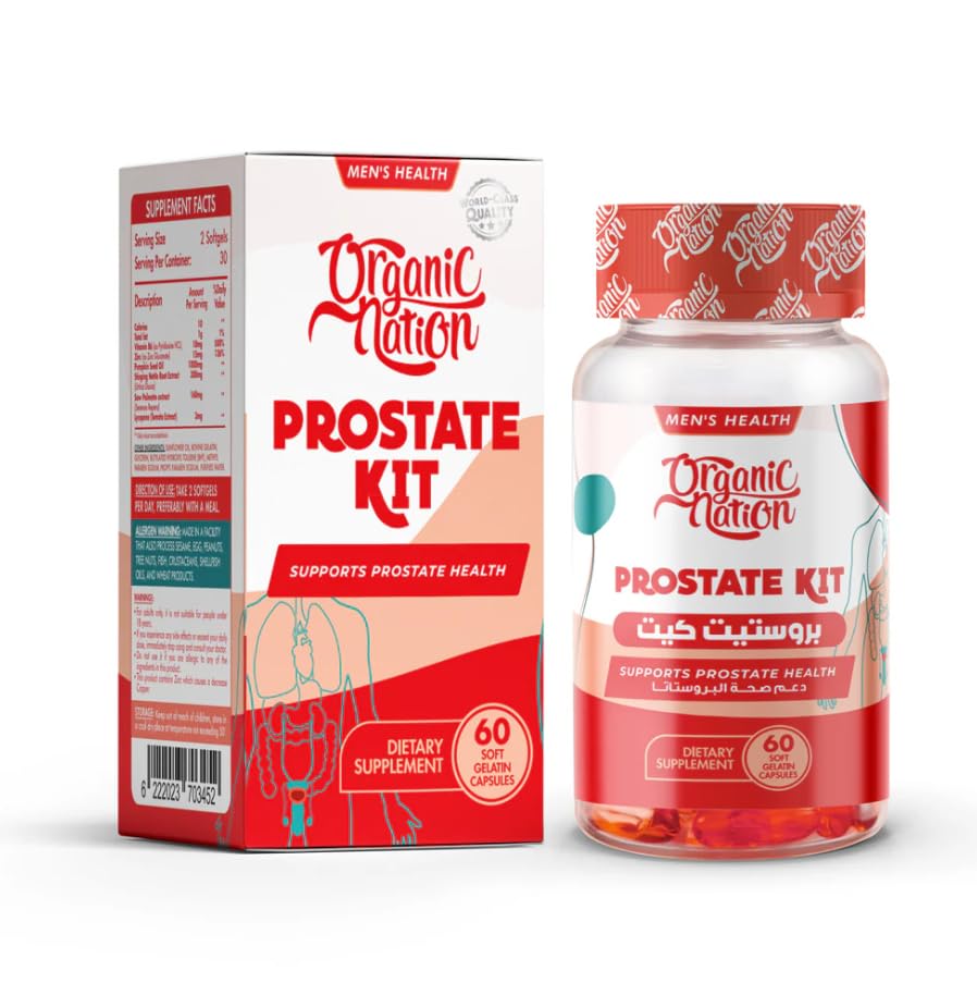 Organic Nation Prostate Kit Dietary Supplement 60-Soft Gelatin Capsules