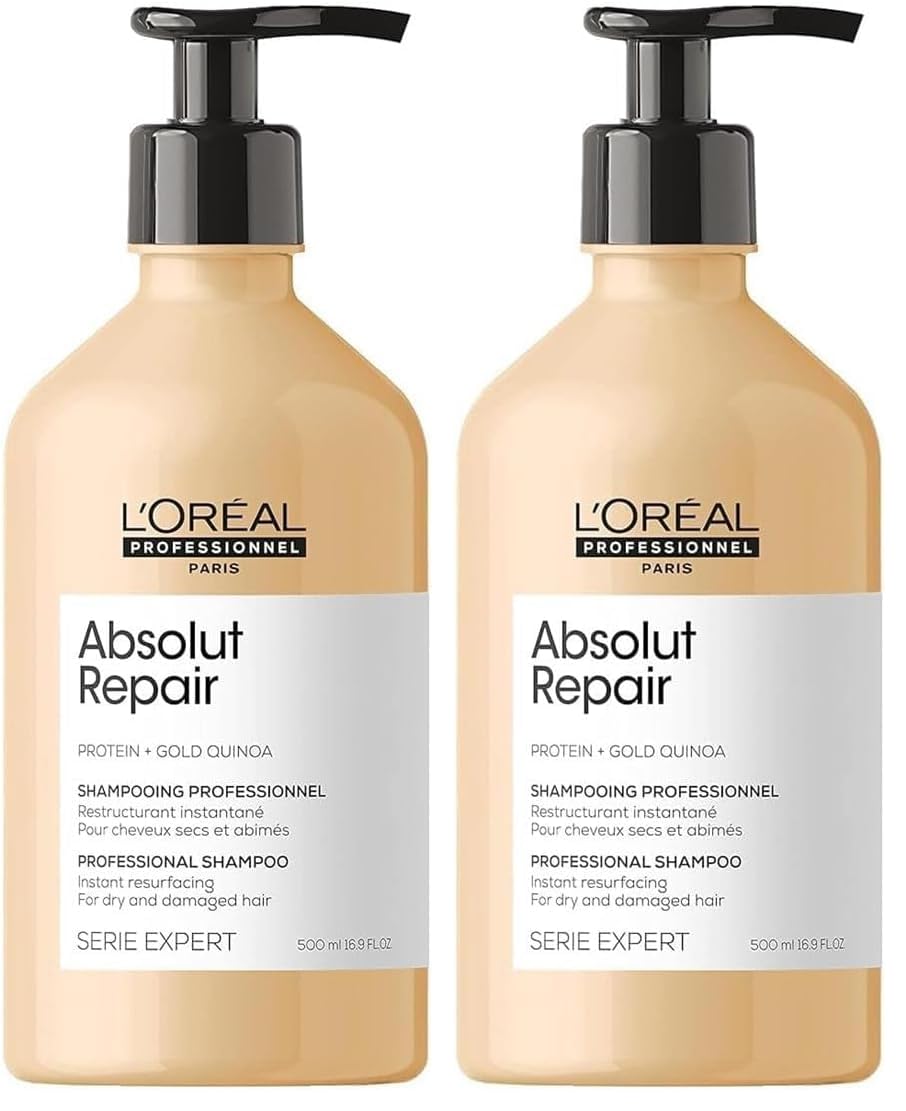 L'Oreal Professionel Absolut Repair Shampoo for Damaged and Dry Hair -500ml (Pack of 2)