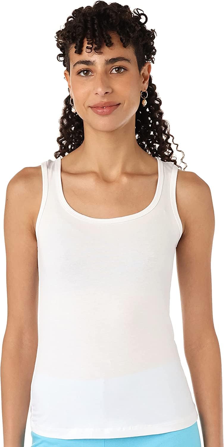 Red Cotton Sleeveless Cotton Undershirt for Women - White