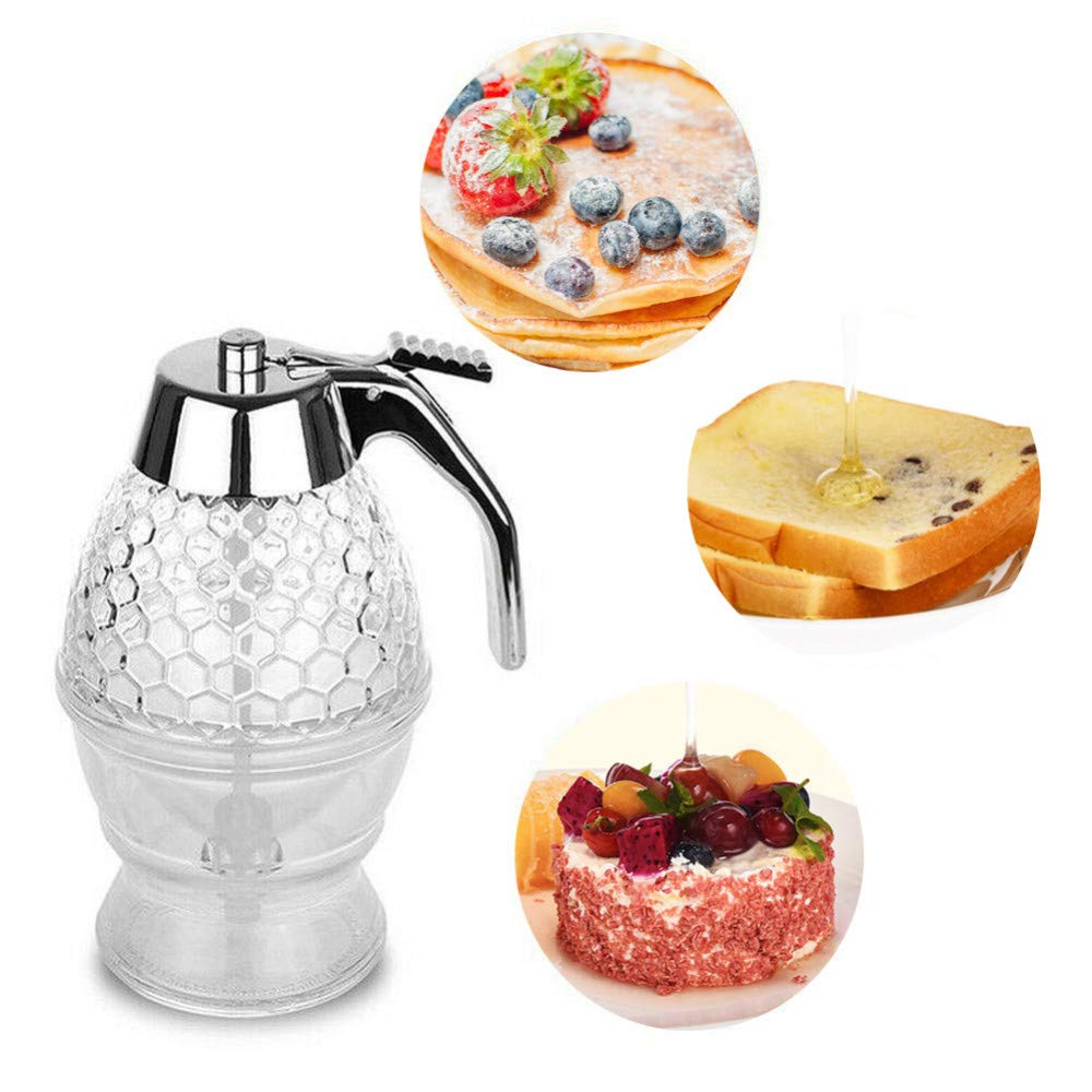 Honey Dispenser, Jar Storage Pot Syrup Sugar Container Canisters Kitchen Tools 200ML