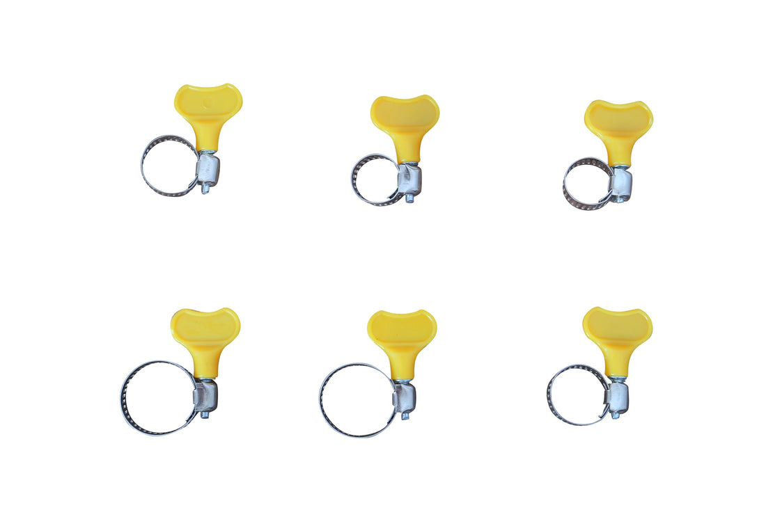 Aviz Metal Hose with Yellow Handle, Set of 6, Multi Size (1 Inch, 3/4 Inch, 5/8 Inch)