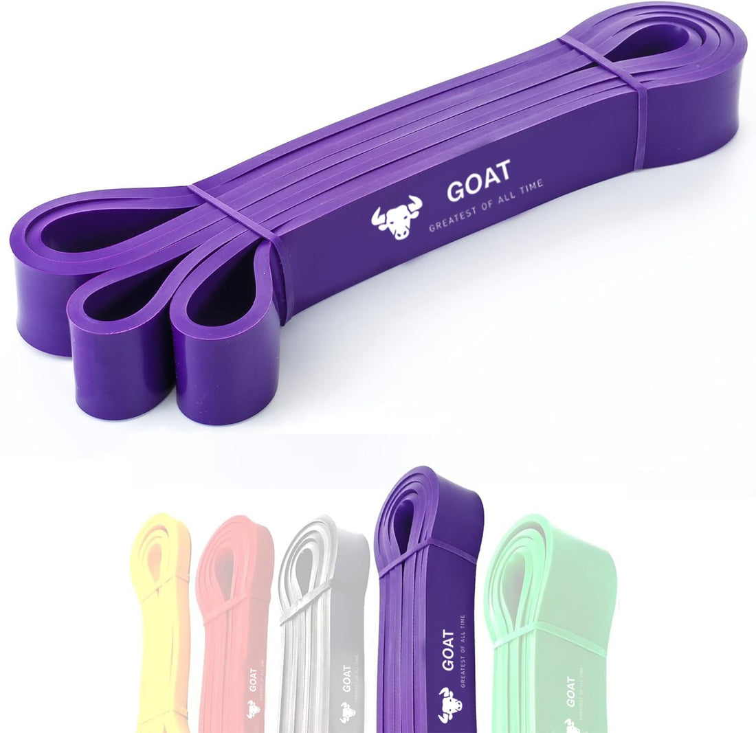 GOAT Resistance Bands for Workout for Men and Women | Assist Bands for Pull Ups, Stretching, Weight Loss | Exercise Band for Home Gym Fitness Anti Snap Natural Latex Resistance Bands with Carry Bag