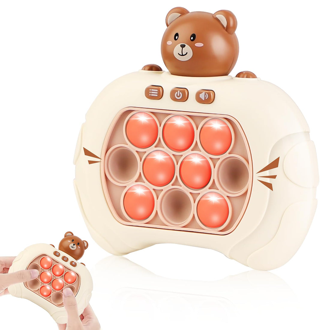 GHAZAL Pop It Pro Game for Kids Adult - Pop Fidget Game Handheld Quick Push Bubble Light Up Toy 4 Modes - More Challenging Travel Portable Puzzle Electronic for Boys Girls Birthday Gift