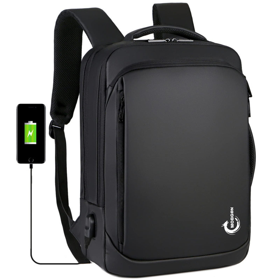 Mobigon Laptop Backpack 15.6 Inch, Business Slim Sturdy Laptops Backpack with USB Charging Port, Water Resistant Travel Backpack Computer Bag Gifts for Men & Women Fits, Surface, Notebook