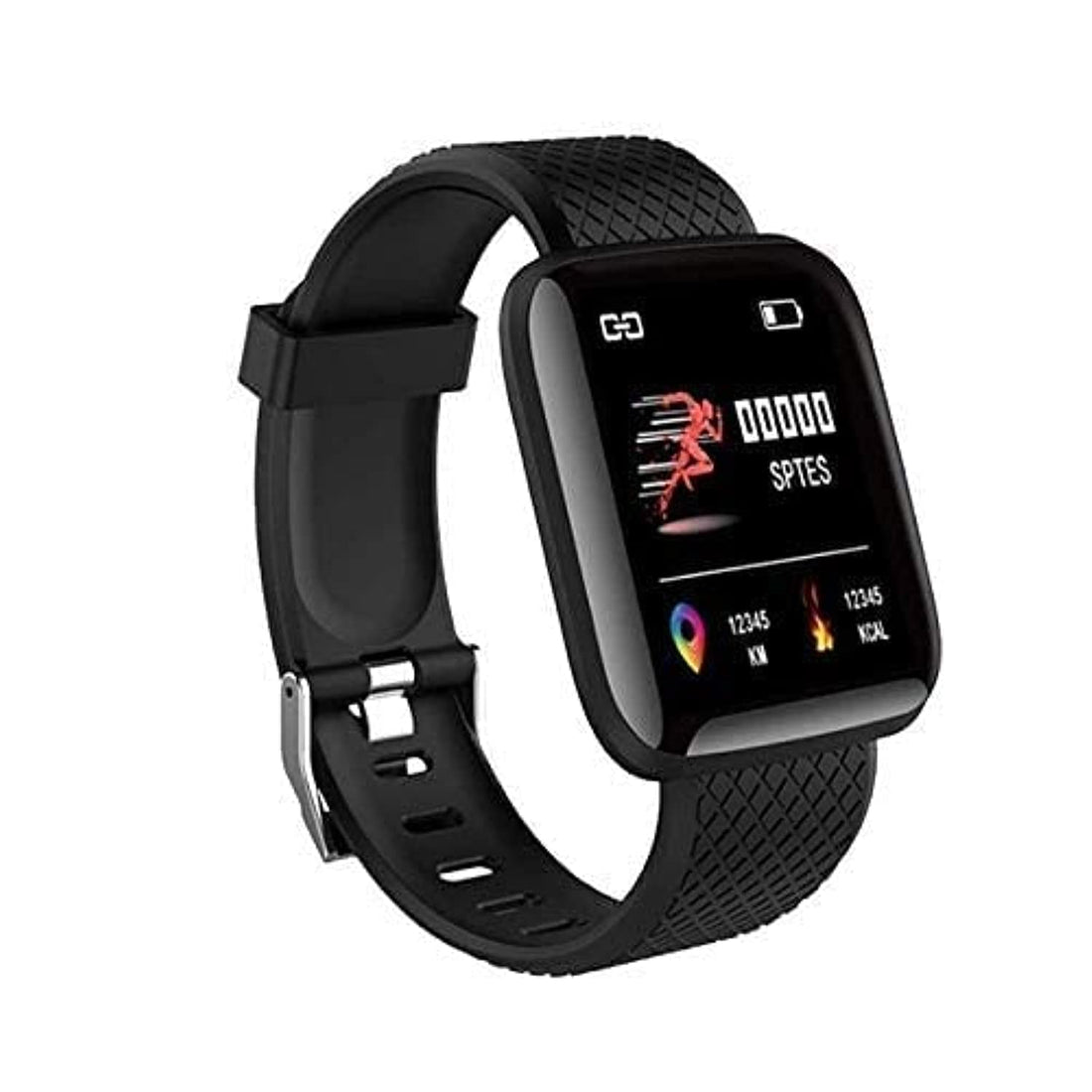 ID116 Plus Bluetooth Fitness Smart Watch for Men Women and Kids Activity Tracker (Black)