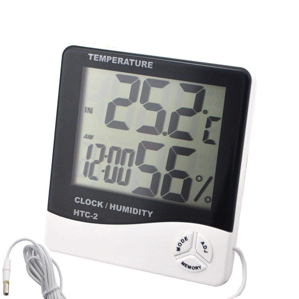 Star Digital Hygrometer Thermometer Psychrometer Display Clock Alarm Temperature Humidity Simultaneously in Large LCD