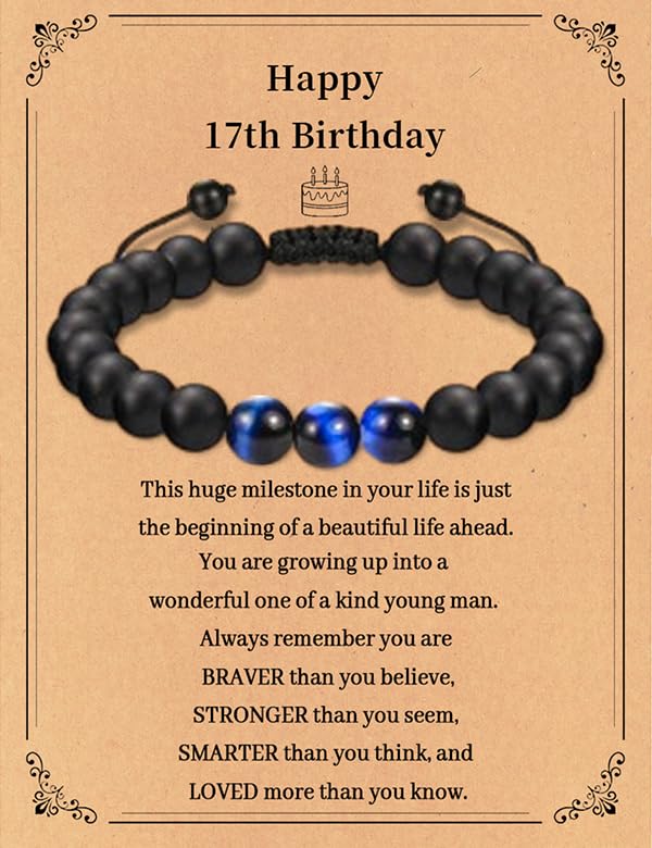 10 12 13 16 17 18 21 Year Old Boy Male Birthday Gifts for Boys Him, 30th 40th 50th Birthday Bracelet Gifts for Boys Men Son Grandson Nephew Brother Boyfriend Friend