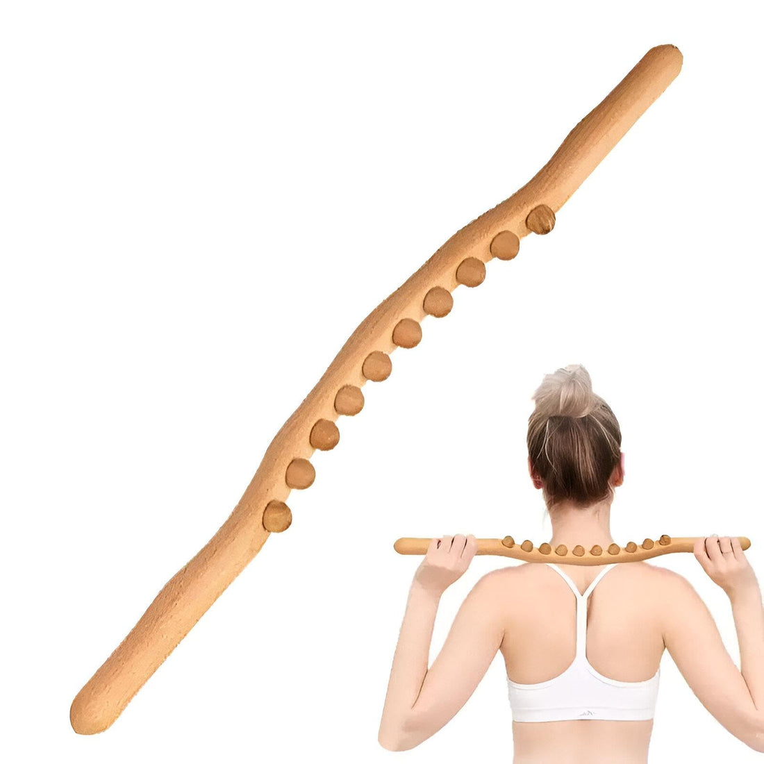 Wooden Massage Wand - Relax and rejuvenate with this handmade wooden massage wand, perfect for targeting sore muscles and promoting overall body health, a thoughtful gift for loved ones.(1 Stick)