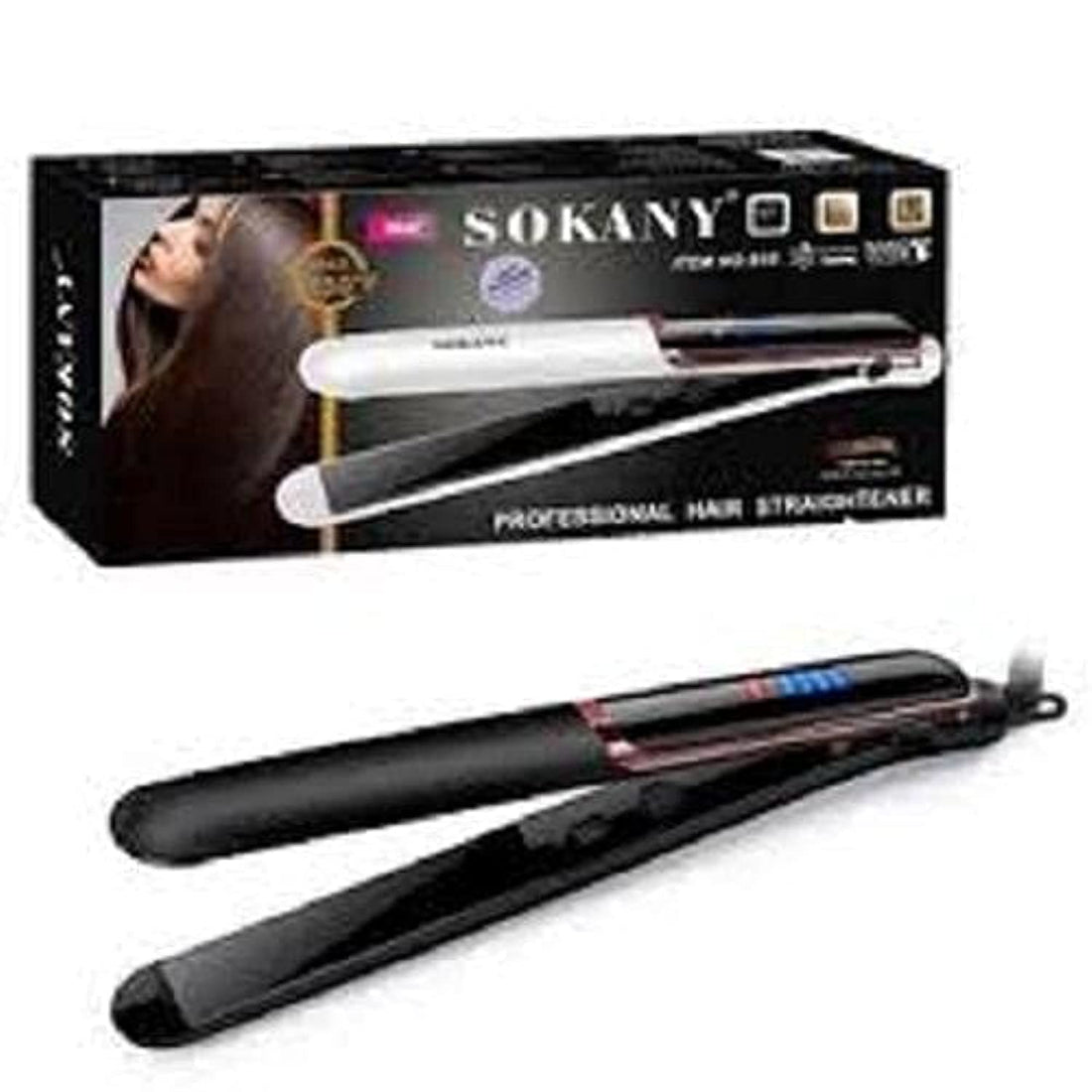 black hair straightener sokany, 955